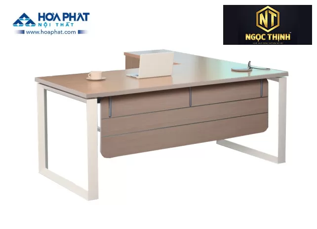 Bàn lãnh đạo khung thép tam giác, mặt bàn gỗ Melamine HRP1880C5